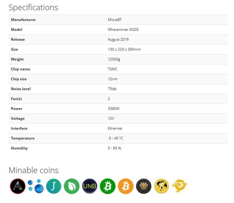 Microbt Whatsminer M21s 56t BTC Asic Miner 75db P21