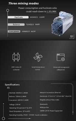 850mh/S Scrypt Litecoin Asic Miner Goldshell X5 1450W